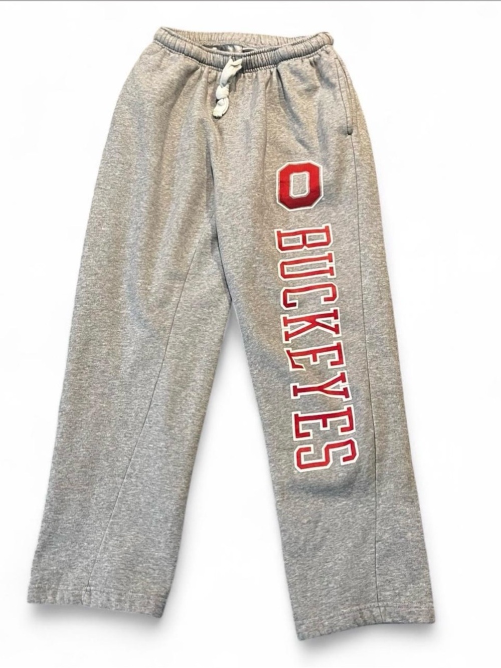 Pro Edge Gray Sweatpants with Red Buckeyes Script